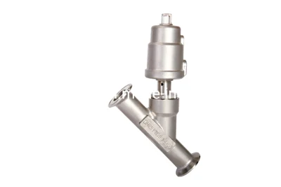 Valve pneumatique sanitaire de siège d'angle d'acier inoxydable SS304 serrée