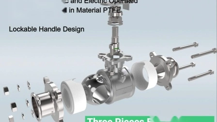 Robinet à tournant sphérique encapsulé sanitaire 3PC avec conception à port complet